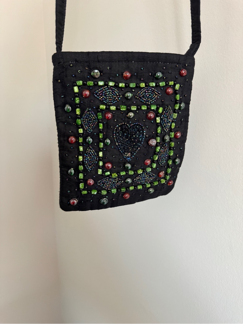 Arizona Jean Company Vintage Beaded Mini Bag - Heart Design